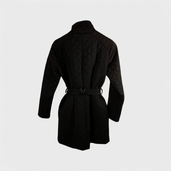 Cole Haan Jacket Quilted Black Belted Coat Women’s XS - Picture 4 of 7